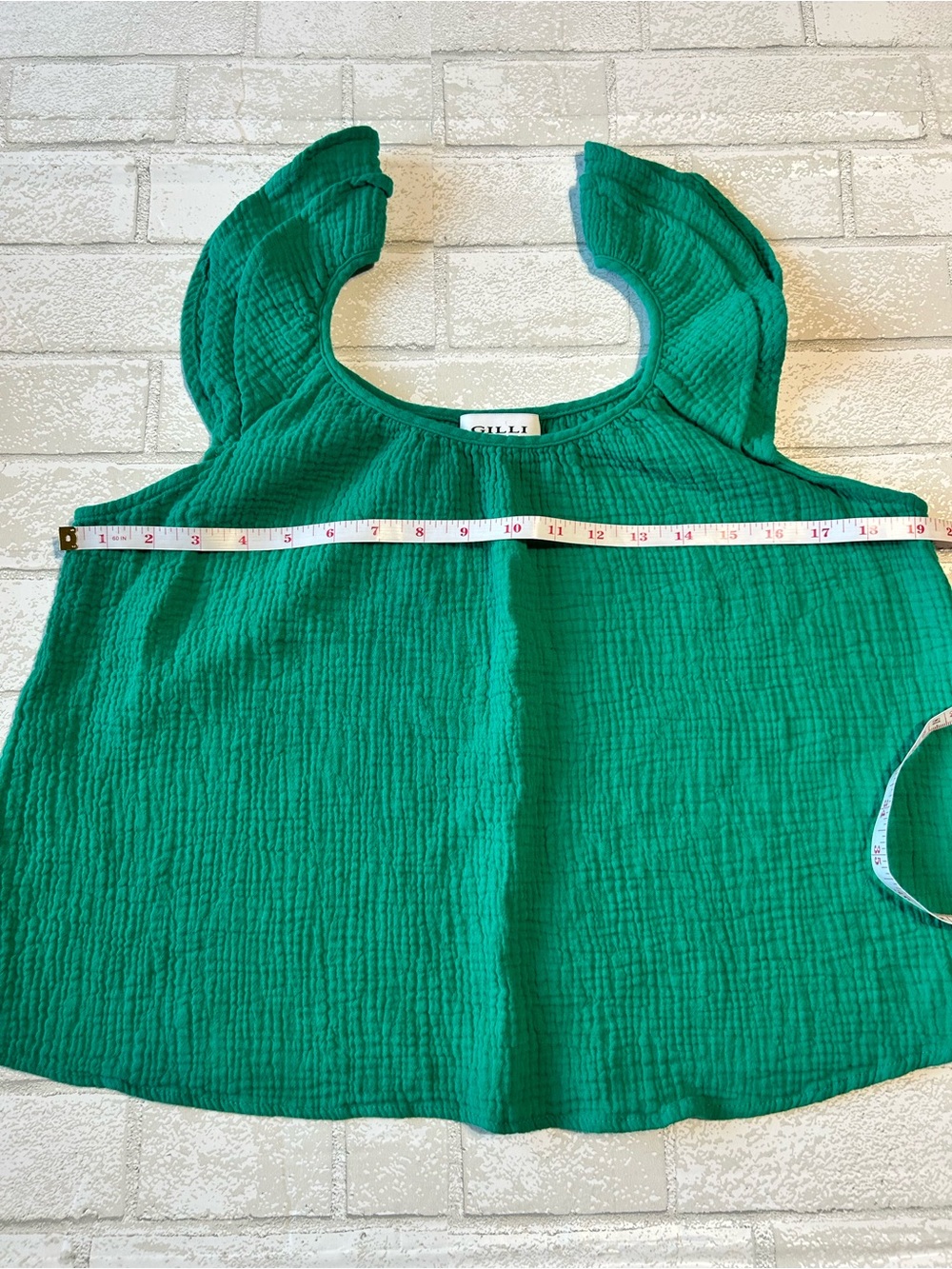 Gilli Emerald Green Ruffle Tank Top - Picture 4 of 5
